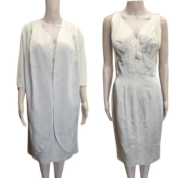 Lilly Diamond 60s Empire Waist Two Piece Cocktail Dress small - Picture 1 of 9